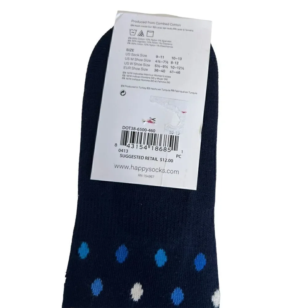 Happy Socks Navy liner Socks Dot pattern Happy Socks Unisex Combed Cotton